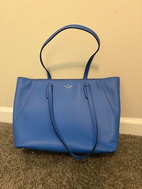 Kate Spade New York Blue Leather Tote textured